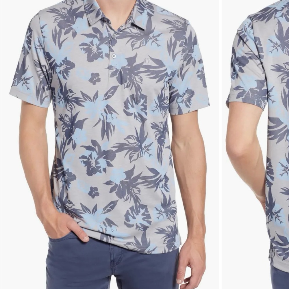 🔥Travis Mathew Take The Bait Golf Polo with A Floral Print Size Large